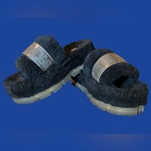 UGG Fluffita Clear Flatform Sandal - Women's Size 8 (Black)